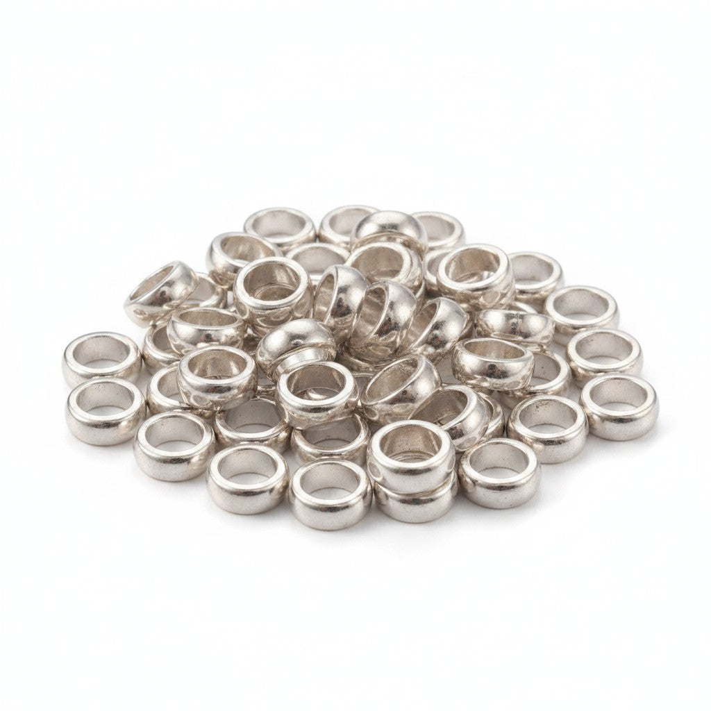 Rondelle Spacer Beads Antique Silver - Pack of 20