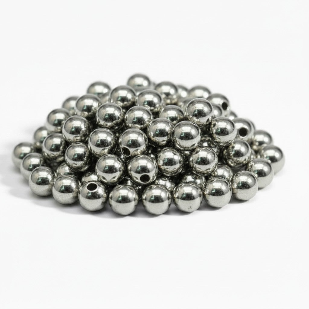 Spacer Beads - 6mm - Platinum Plated - Pack of 20
