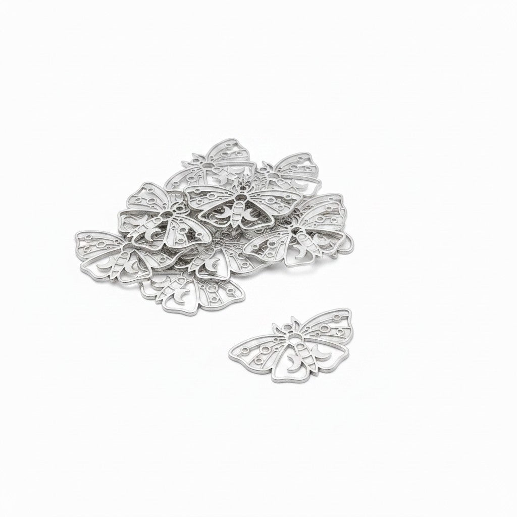 Butterfly Pendant Silver Tone - 22x37mm