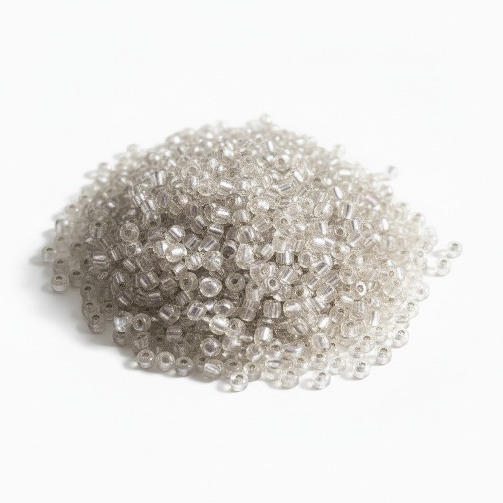 Glass Seed Beads 4mm Clear Silver Lined - 50g Pack