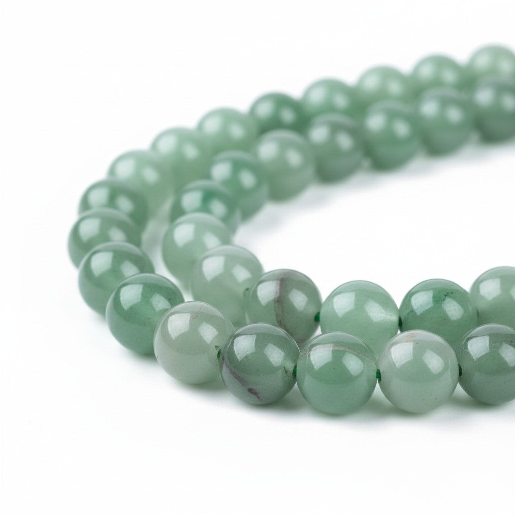 Strand of Green Aventurine Beads - 6mm