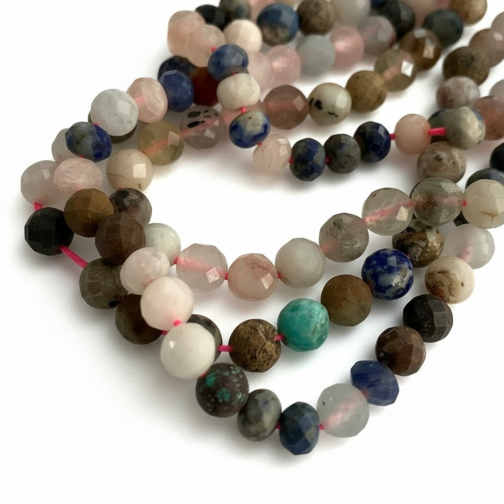 Strand of Mixed Gemstone Beads - Size 6mm