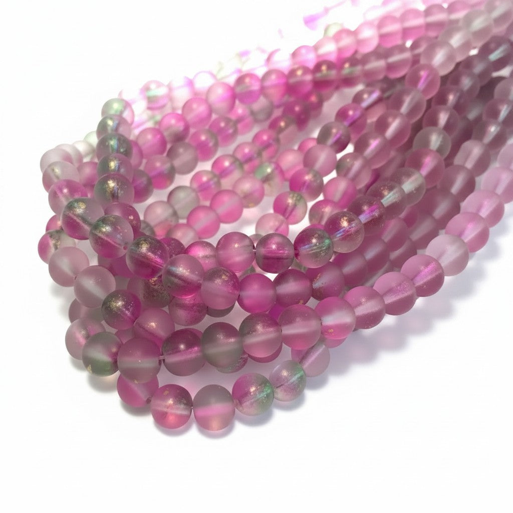 Strand of Two Tone Glass Beads - Size 8mm