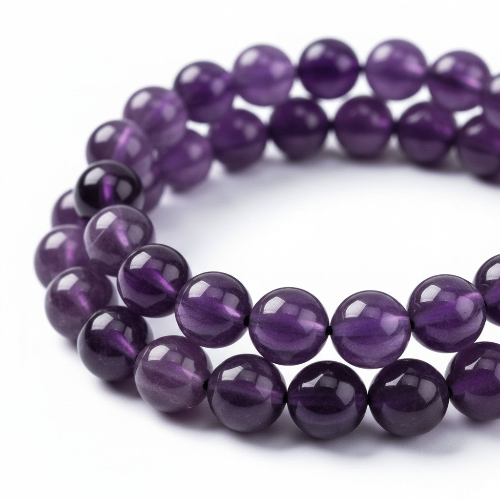 Strand of Amethyst Gemstone Beads - 8mm