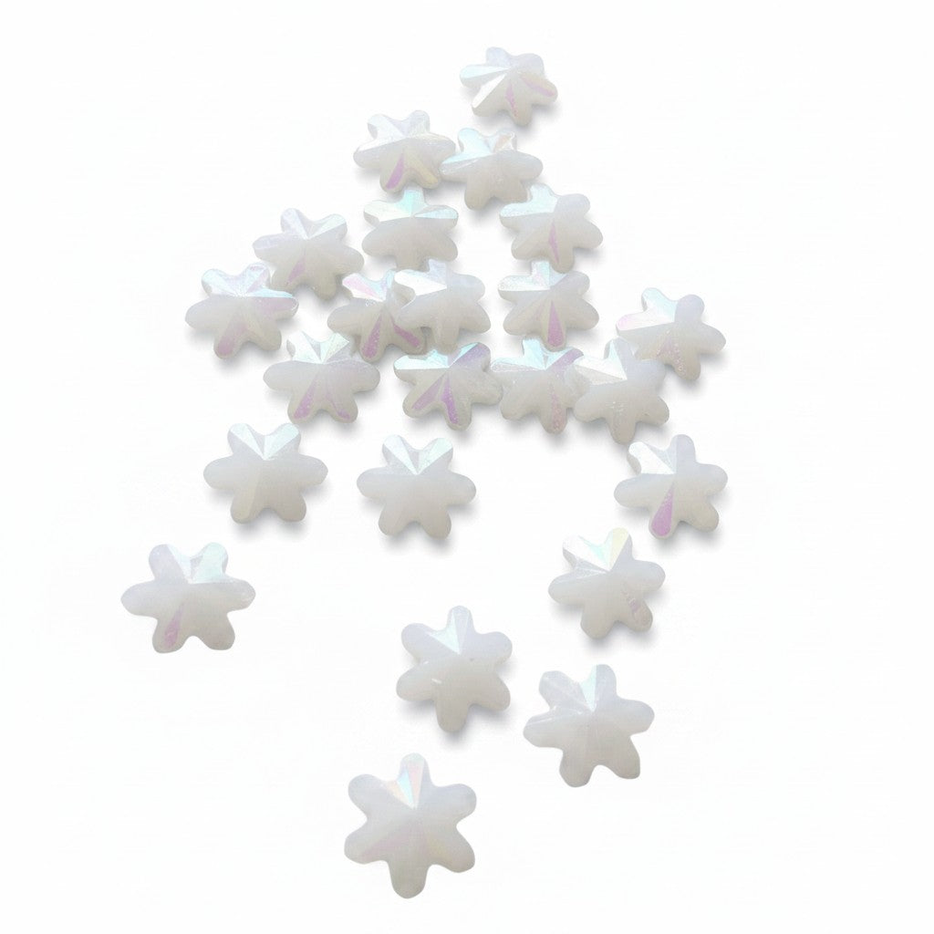 Flower White AB Embellishments - 20 Pack