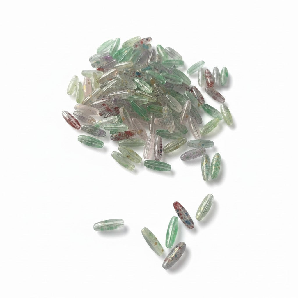 Rice Oblong Shaped Glass Beads - Size 12mm
