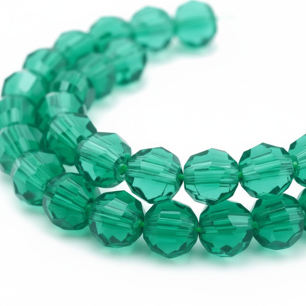 Strand of Teal Glass Beads - 4mm