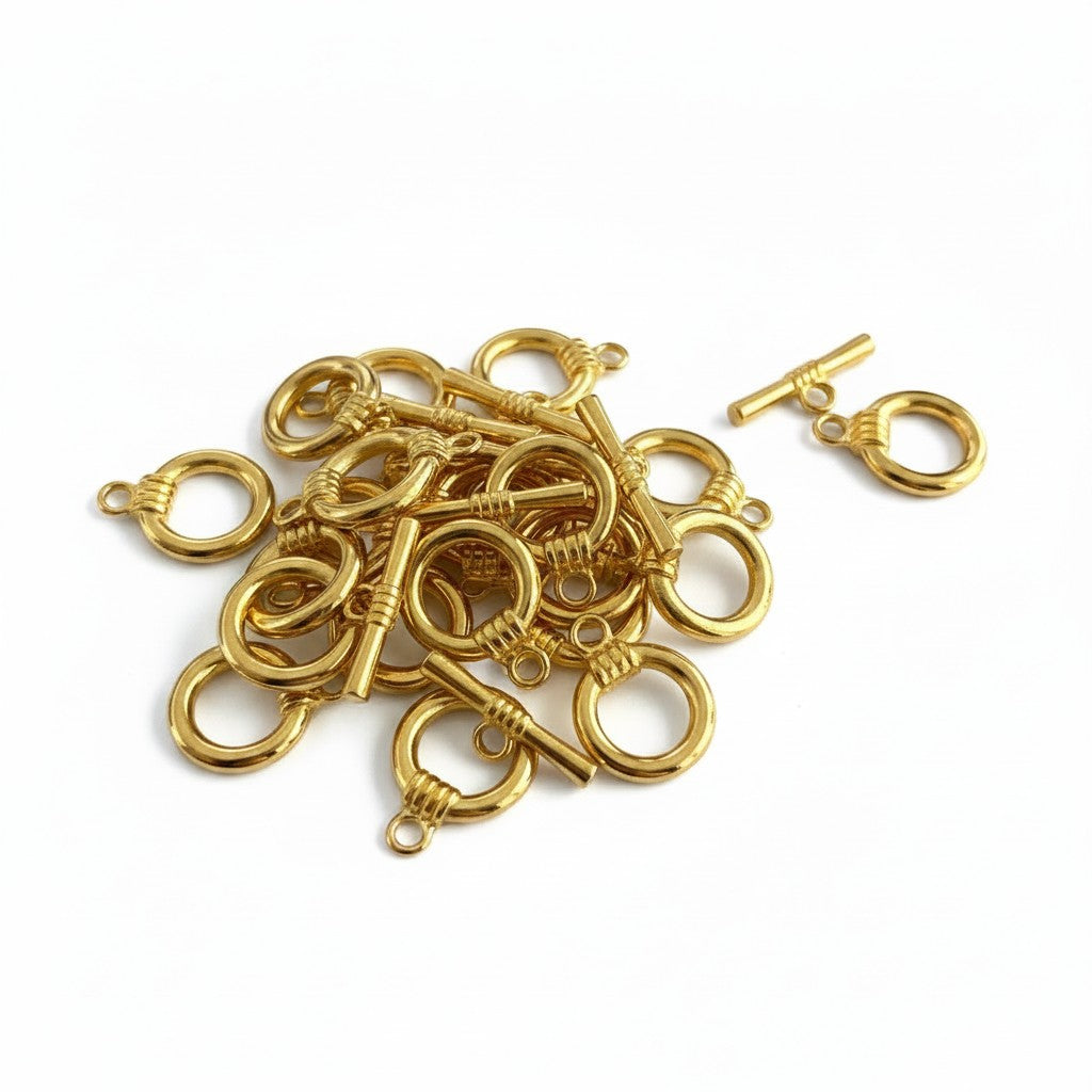 Golden Toggle Clasps - 10 Pack