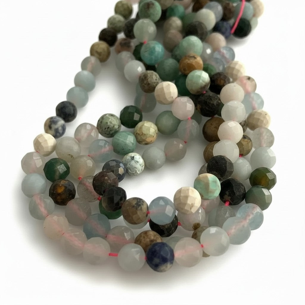 Strand of Mixed Gemstone Beads - Size 6mm