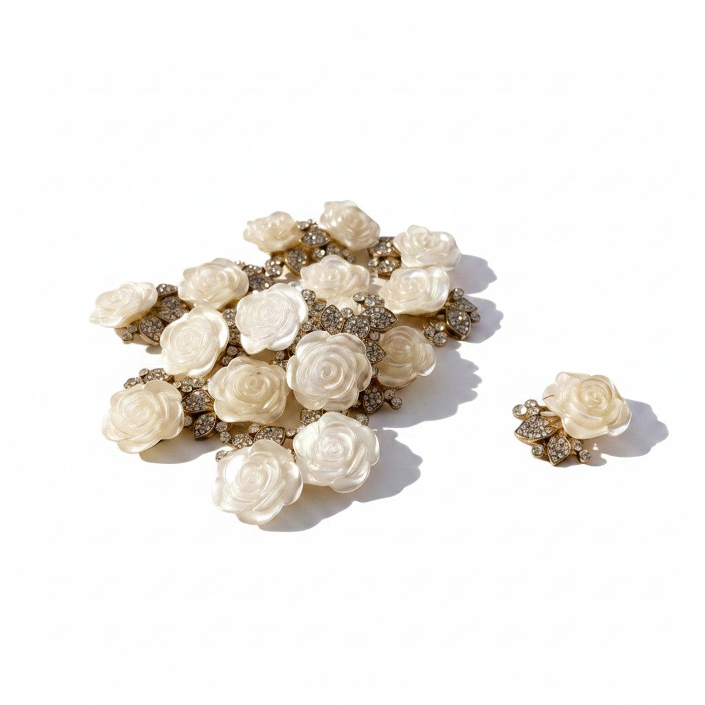 Flower Embellishment with Rhinestones