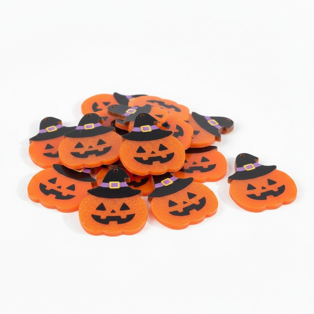 Pumpkin Acrylic Pendant - Size 38x33mm