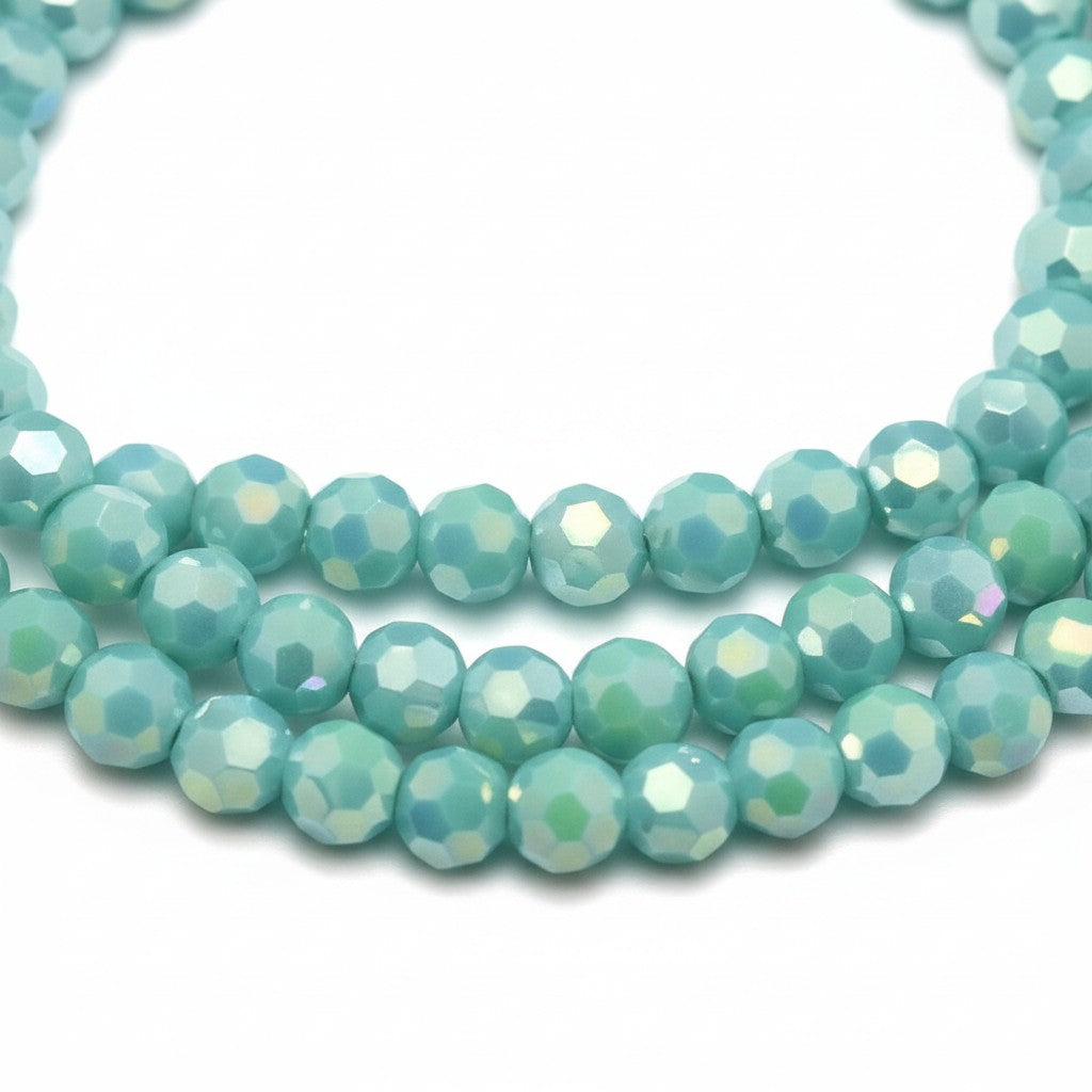 Strand of Turquoise Glass Beads - 4mm