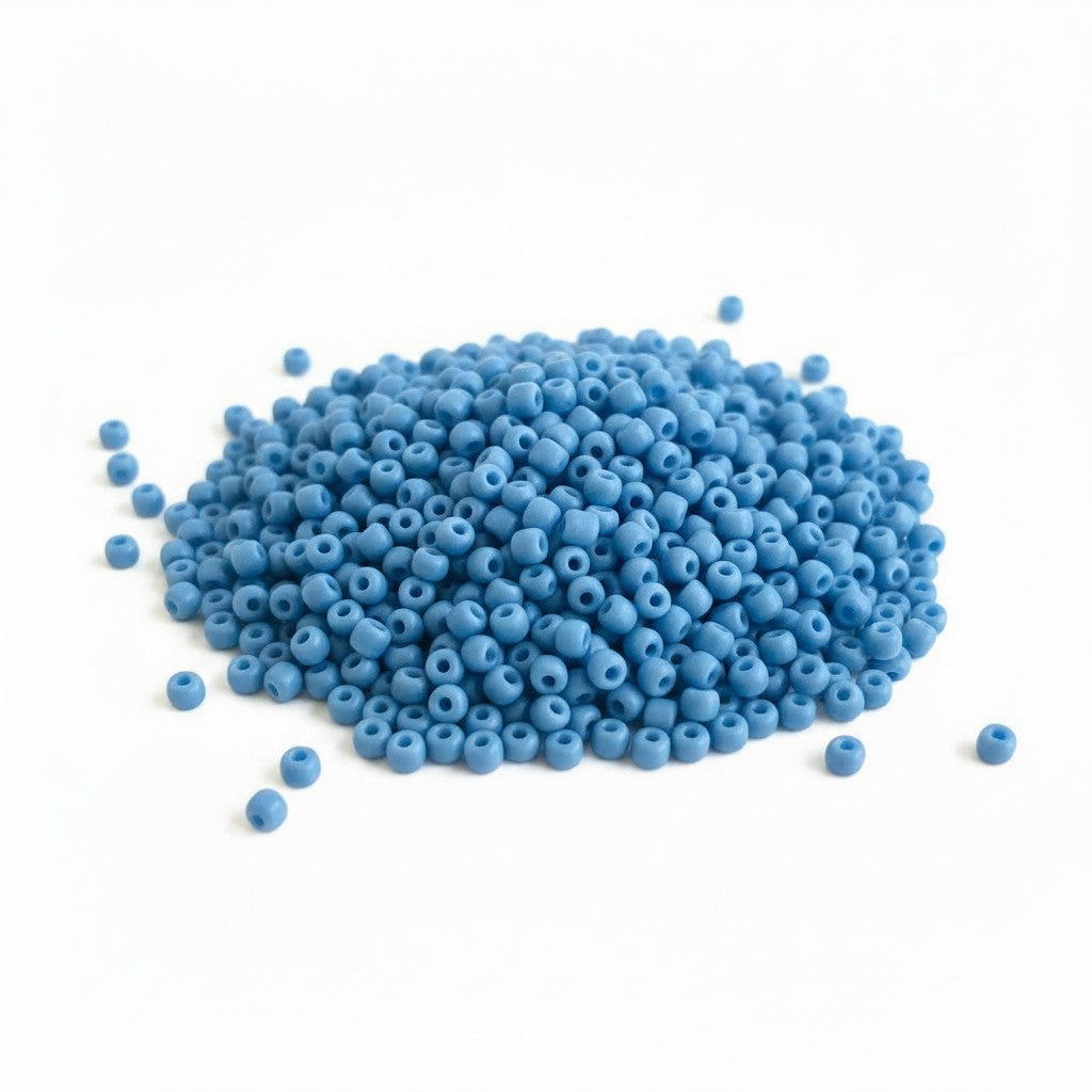 Glass Seed Beads 4mm Light Sky Blue - 50g Pack