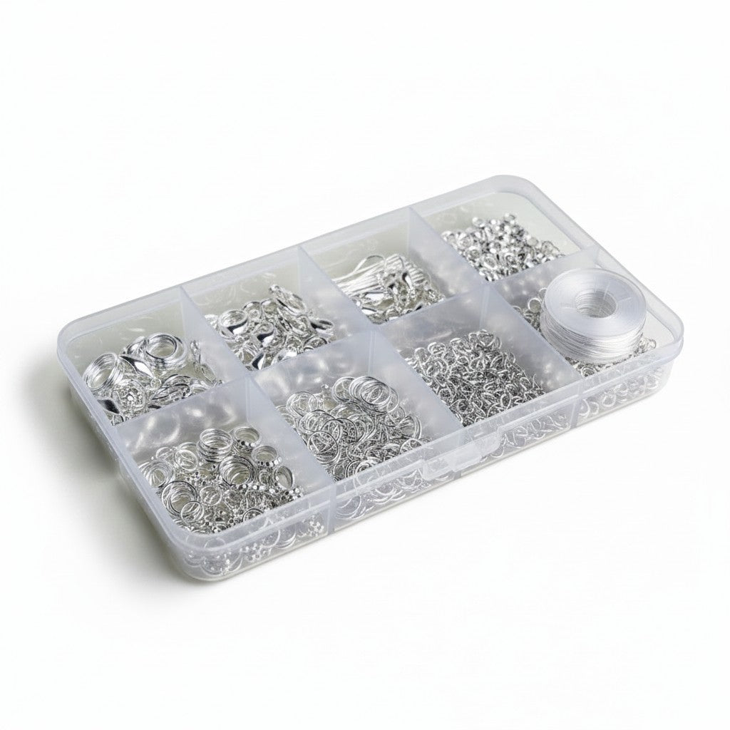 Box of Silver Plated Findings - 800 Pieces