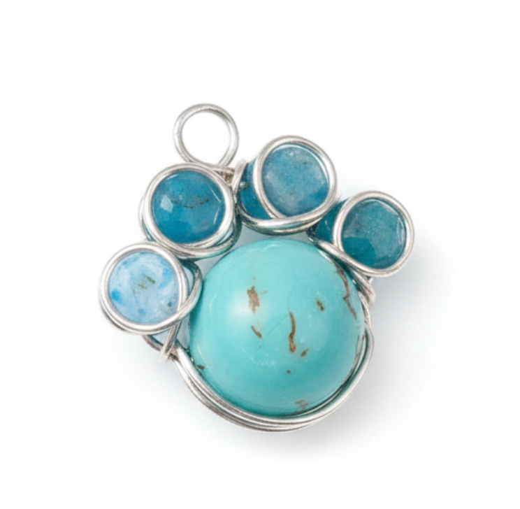 Paw Print Gemstone Pendants