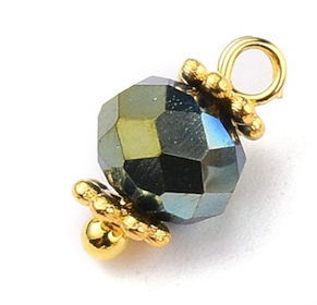 Faceted Electroplate Glass Bead Charm