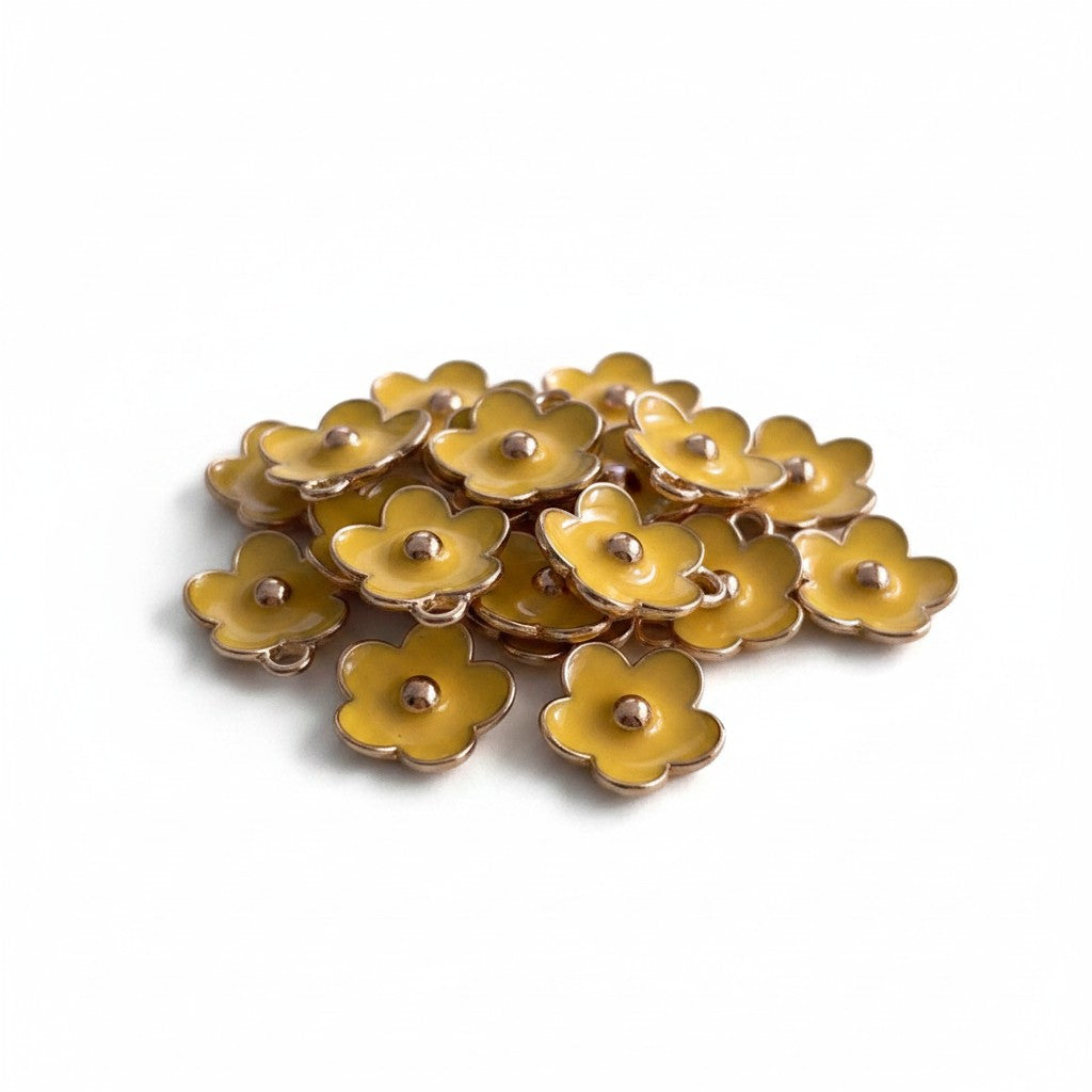 Flower Enamel Charms - 10 Pack