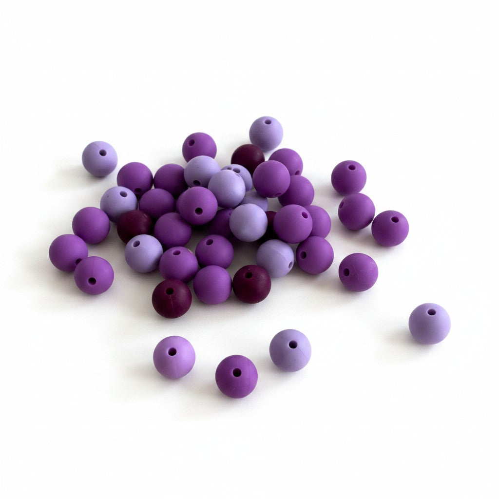 Purple Silicone Bead - Size 10mm
