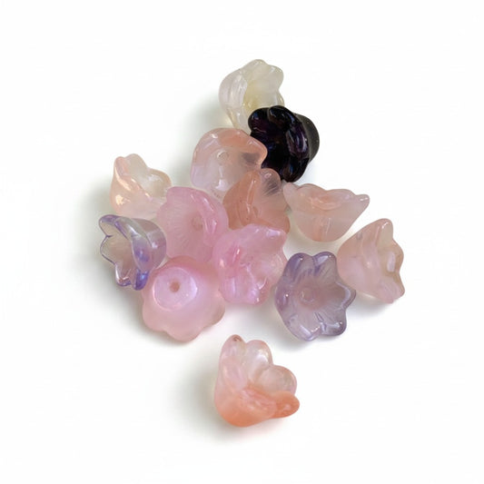 Flower Glass Beads - 10 Pack