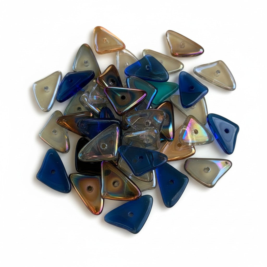 Triangle Glass Beads - 30 Pack
