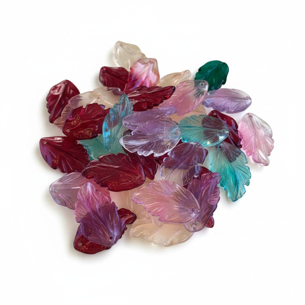 Glass Leaf Bead - Size 30mm