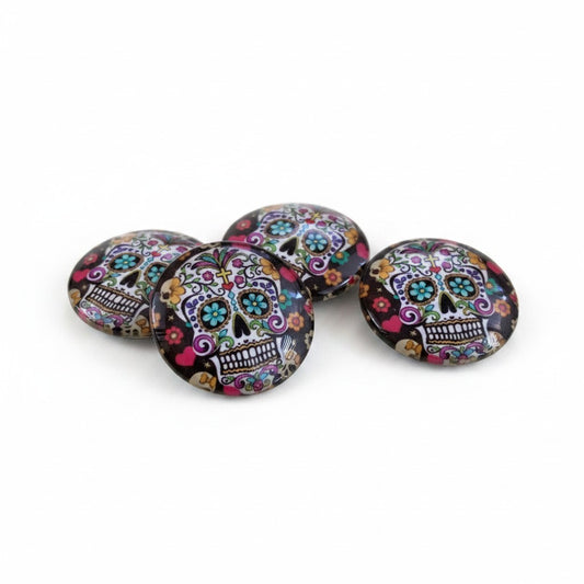 Sugar Skull Cabochons - 4 Pack