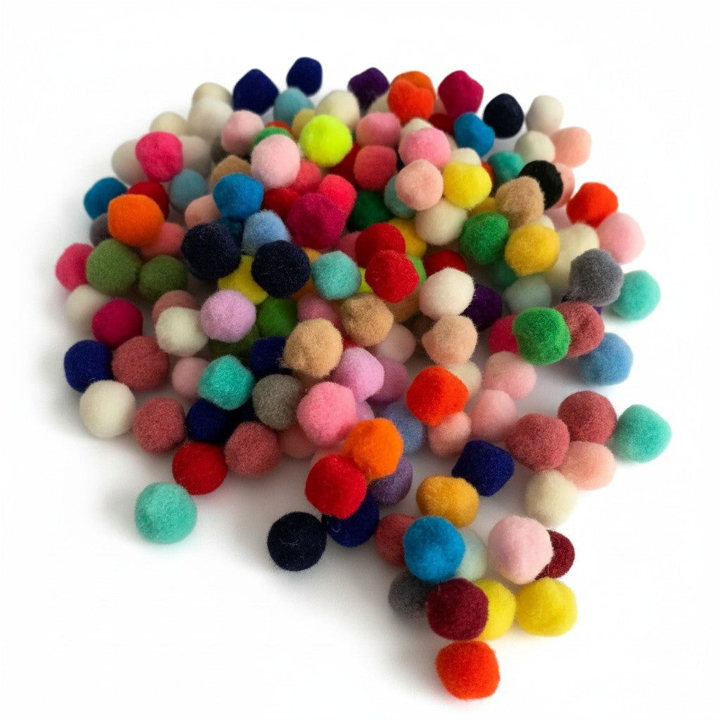 Small Colourful Pompoms - Pack of 20