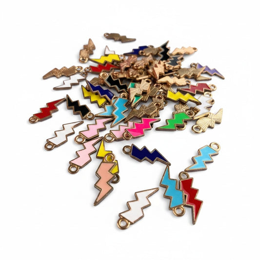 Thunderbolt Enamel Charm - Size 18mm
