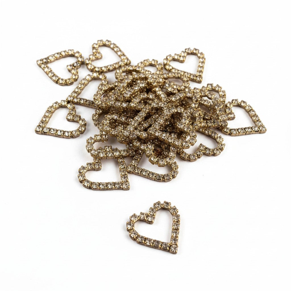 Rhinestone Heart - Size 20mm