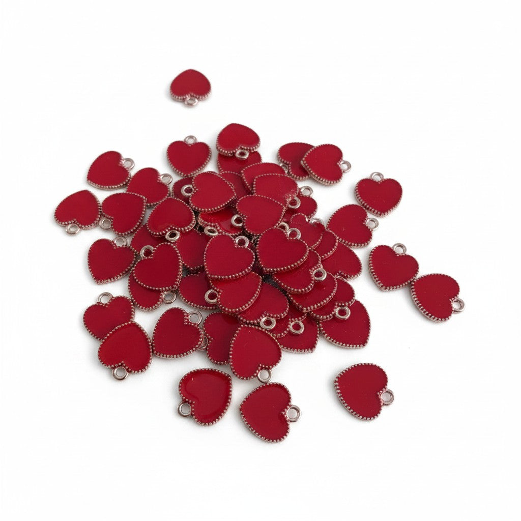 Heart Enamel Charm - Size 18mm