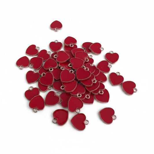 Heart Enamel Charm - Size 18mm