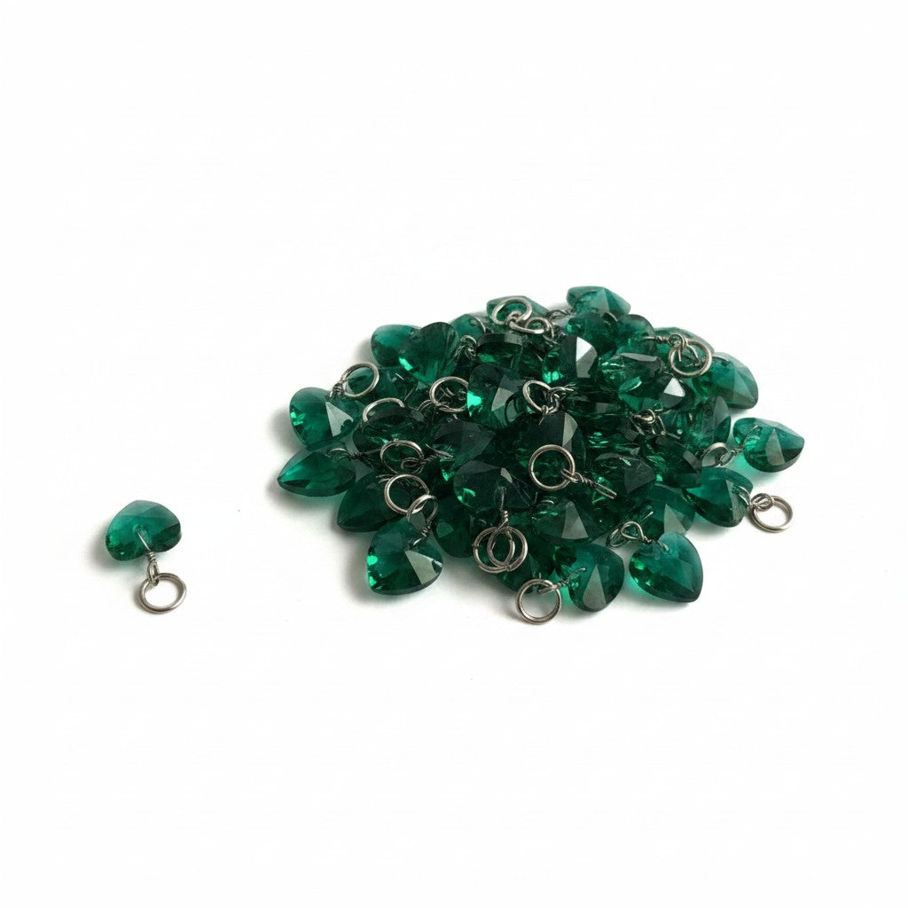Heart Glass Bead Charm - Size 20mm