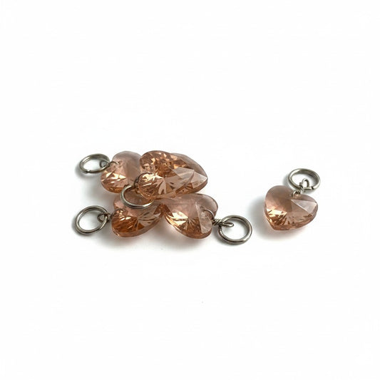 Heart Glass Bead Charm - Size 20mm