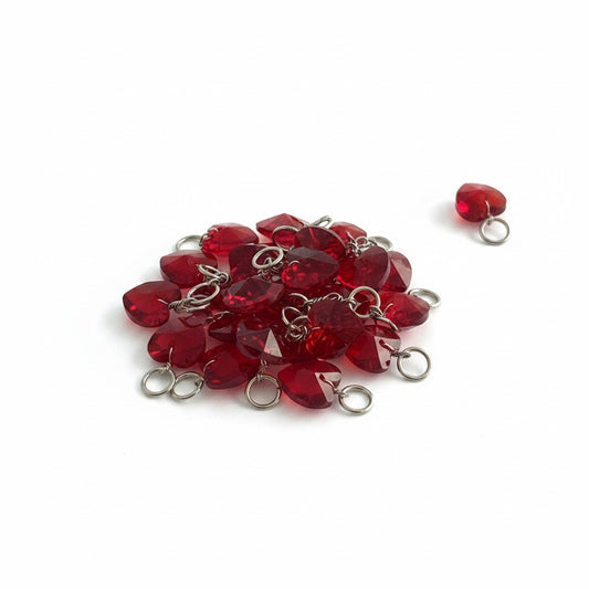 Heart Glass Bead Charm - Size 20mm