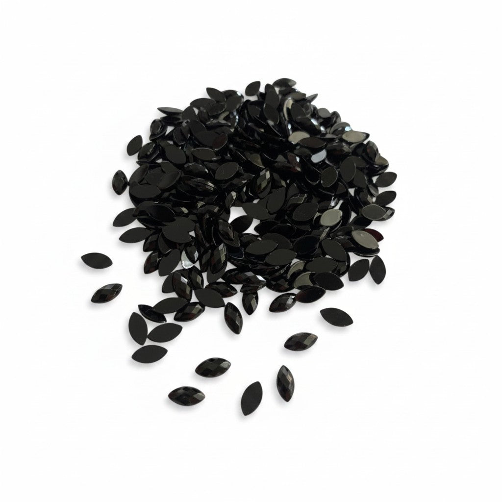 Horse Eye Rhinestone Black Embellishments - 10 grams