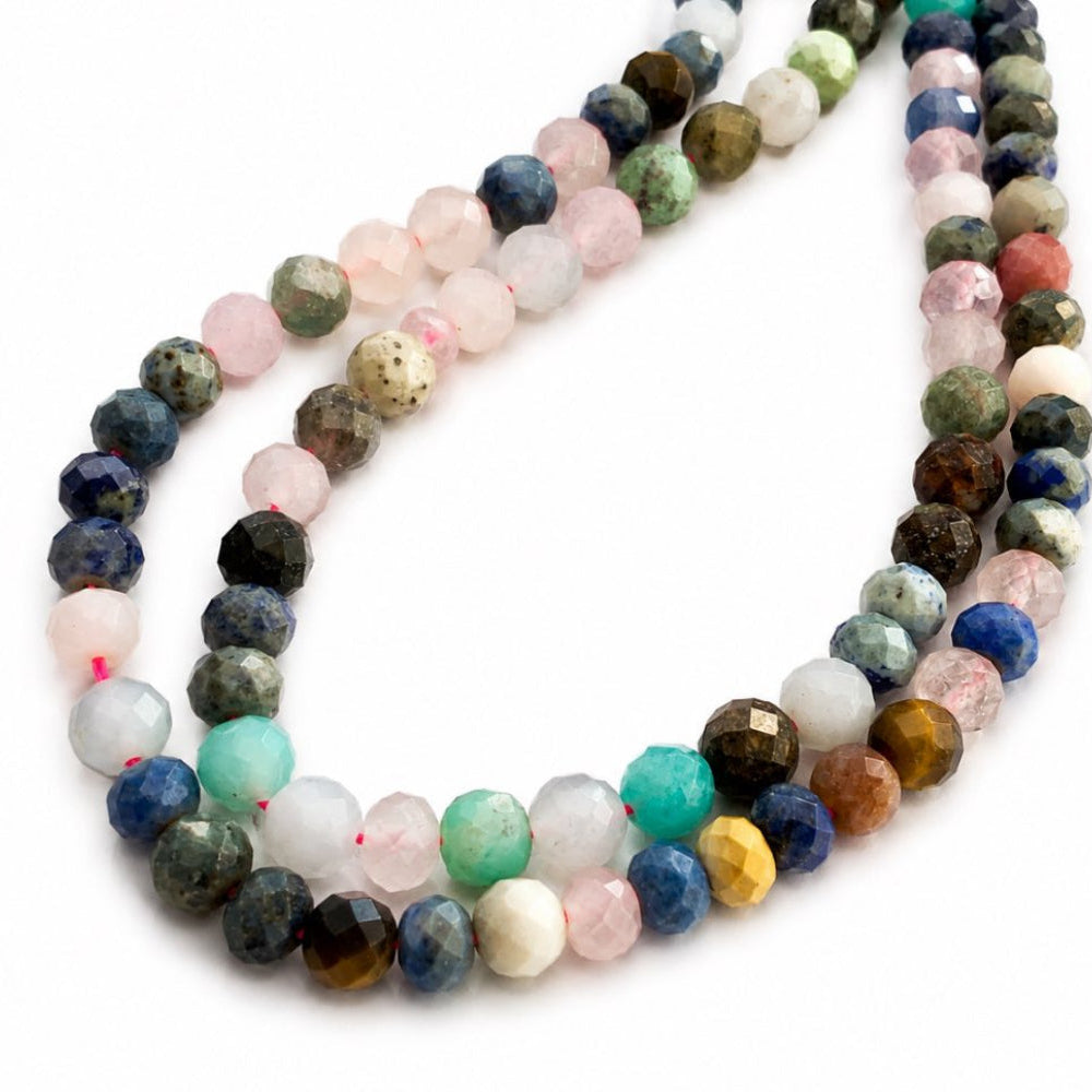 Strand of Mixed Gemstone Beads - Size 6mm
