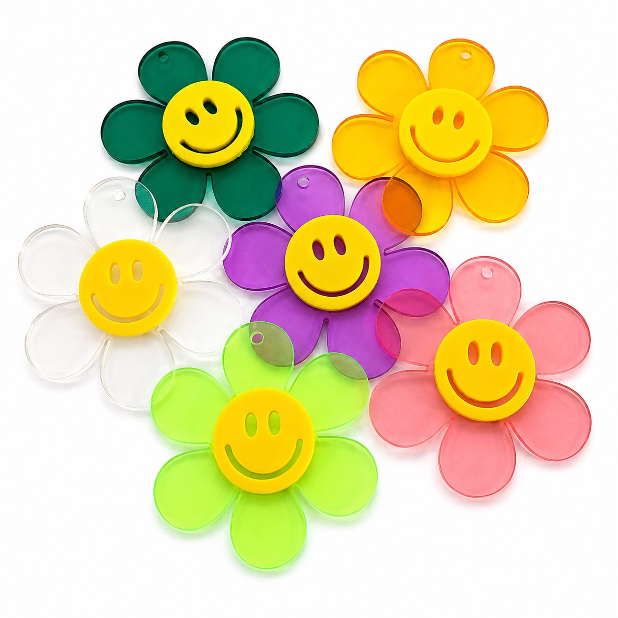 Smile Flower Acrylic Pendants