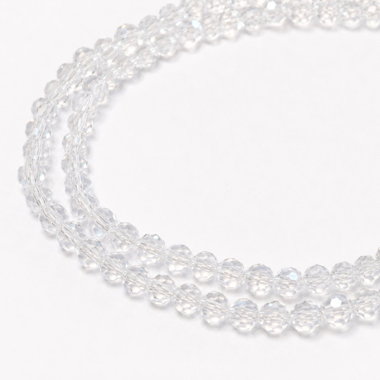 Strand of Clear Faceted Glass Beads - Size 4mm
