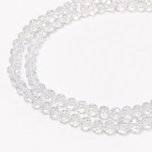 Strand of Clear Faceted Glass Beads - Size 4mm