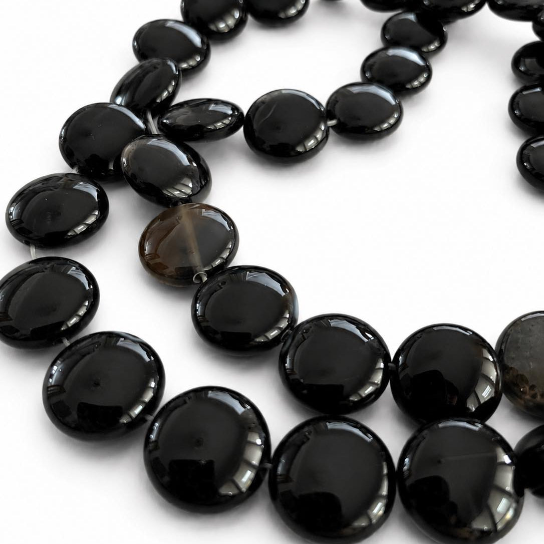 Strand of Agate Round Flat Gemstones - Size 13mm