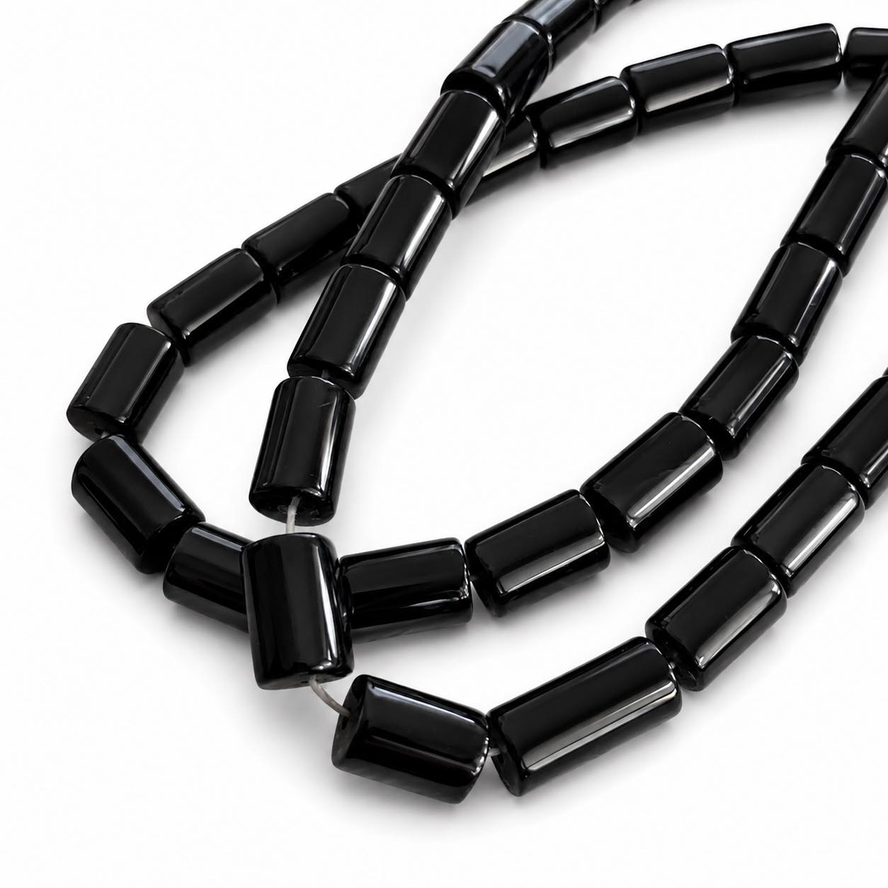 Strand of Agate Tube Gemstone Beads - Size 13x10mm