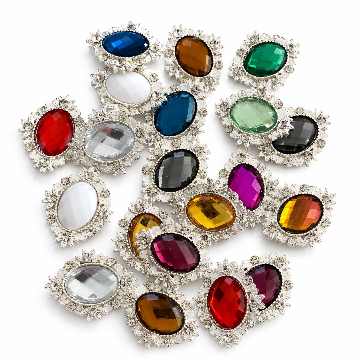 Rhinestone Cabochon Embellishments - Size 32x25mm