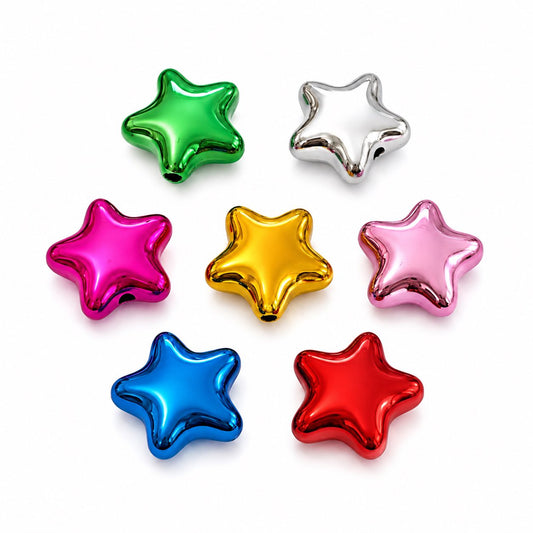 Acrylic Star Balloon Style Beads