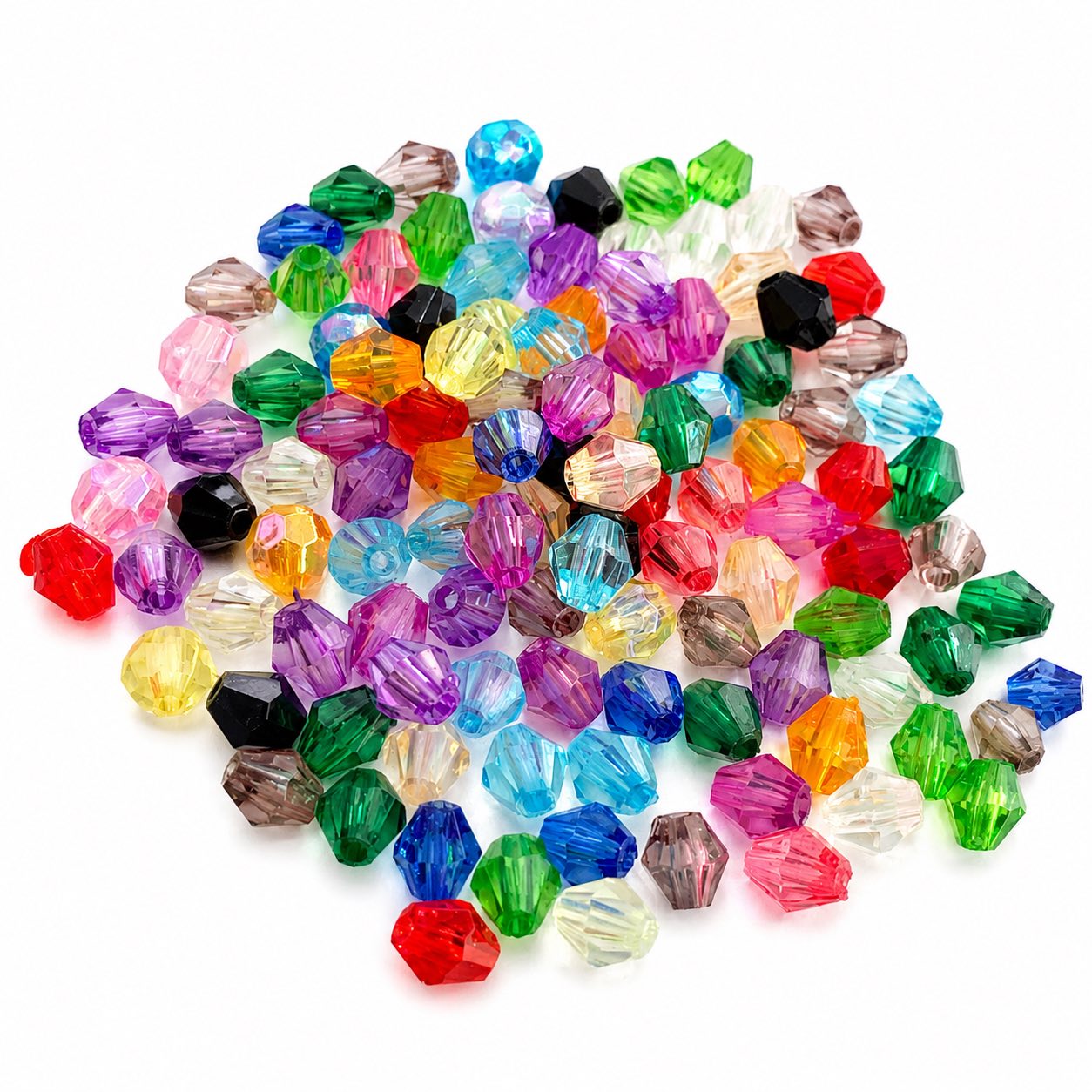 Bicone Acrylic Beads - Size 6mm