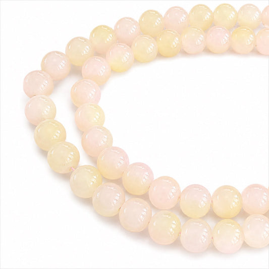 Strand of Peach Two Tone Glass Beads - Size 8mm