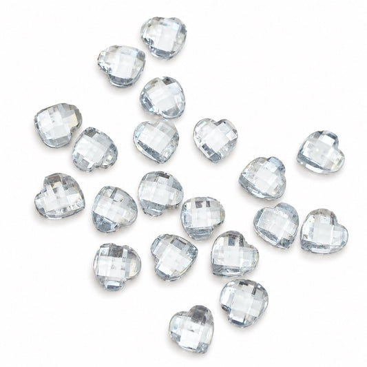Heart Mirrored Embellishments - 20 Pack