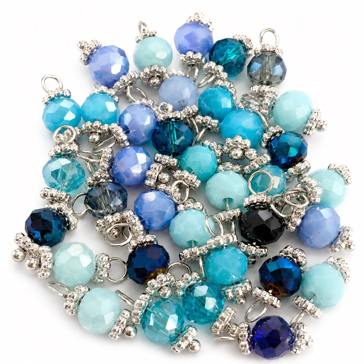 Bead Silver Plated Charm - Size 13mm