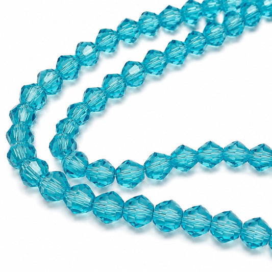Strand of Bright Blue Glass Beads - Size 4mm