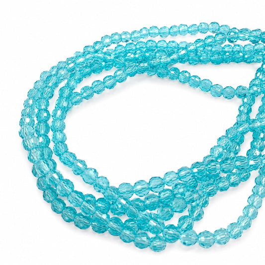 Strand of Blue Glass Beads - Size 4mm