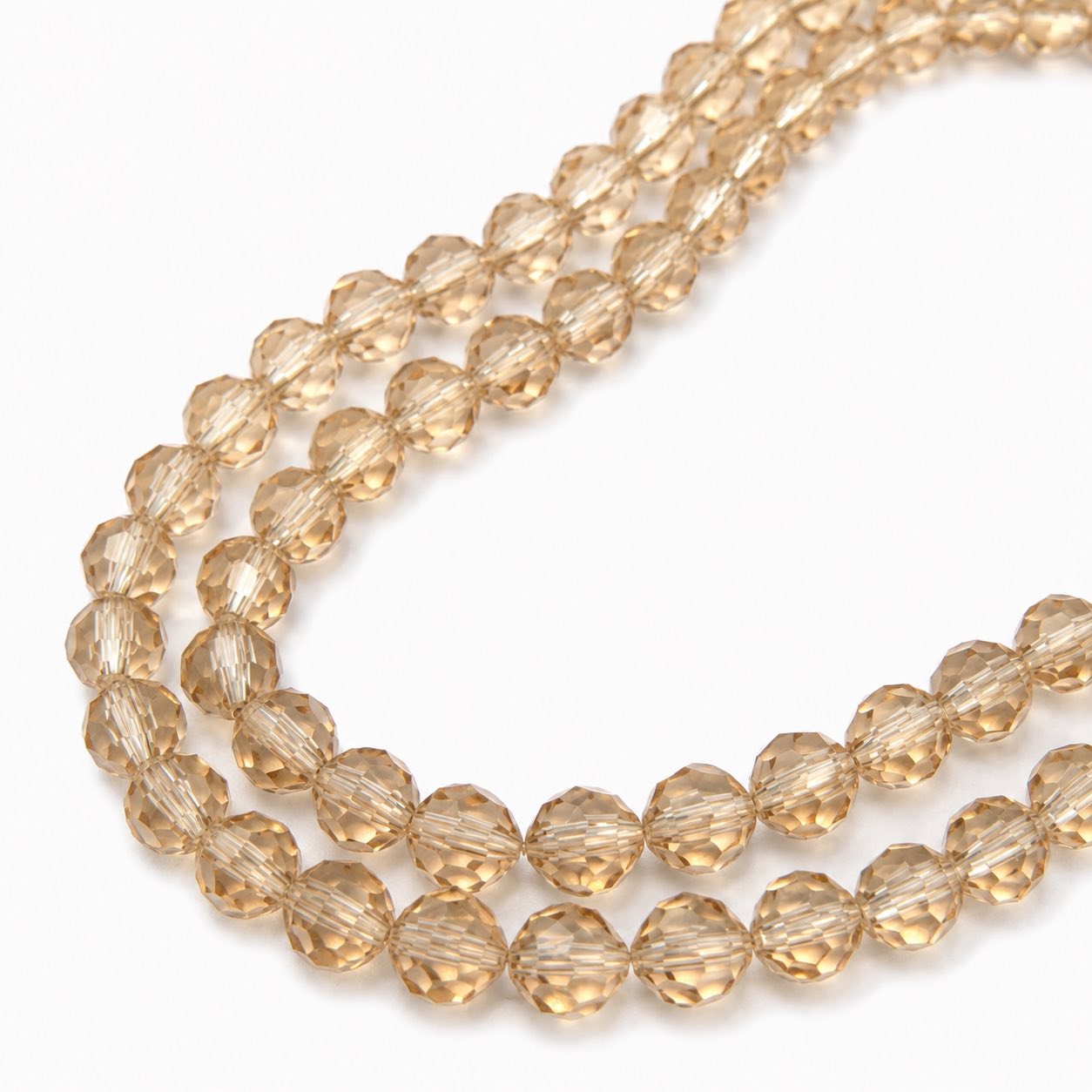 Strand of Mink Faceted Glass Beads - Size 4mm